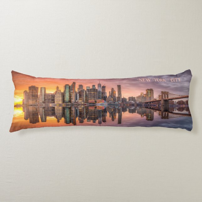 Custom Text New York City Skyline Body Cushion (Front)