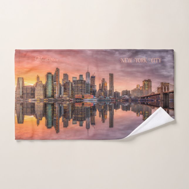 Custom Text New York City Skyline Hand Towel (Hand Towel)