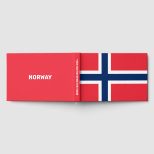 Custom Text Norwegian Flag Guest Book