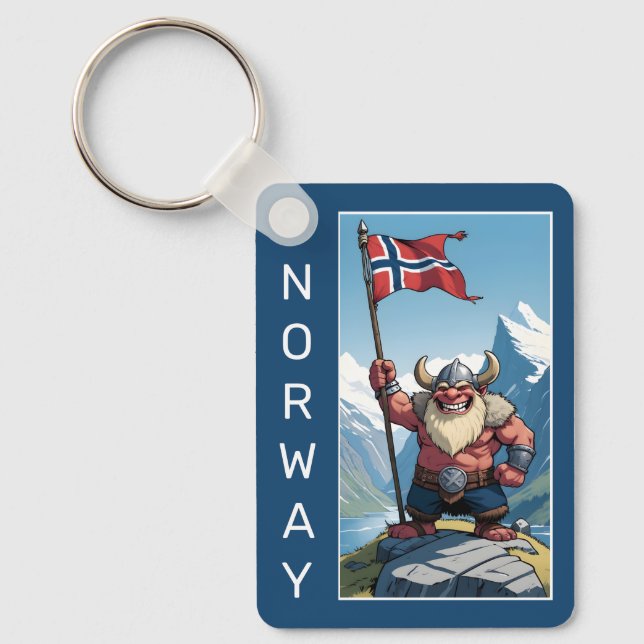 Custom Text Norwegian Troll Key Ring (Front)