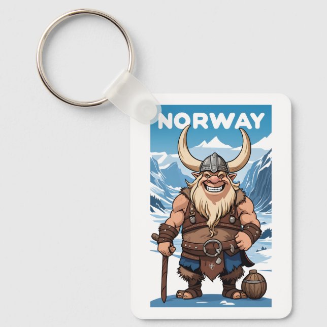 Custom Text Norwegian Troll Key Ring (Front)