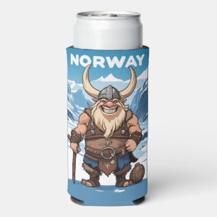 Custom Text Norwegian Troll Seltzer Can Cooler