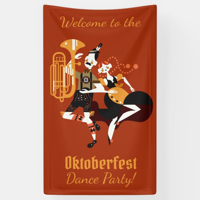 Custom text Oktoberfest Dancers banner (Vertical)