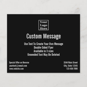 Custom Text on Black Your Logo Here Flyer