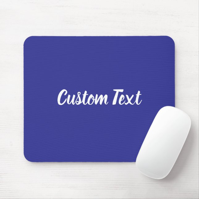 Custom Text on Blue with White Script Mouse Pad (With Mouse)