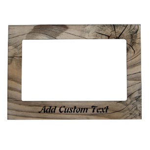 Custom Text On Wood Look Magnetic Photo Frame