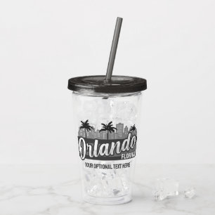 Custom Text Orlando Florida Acrylic Tumbler
