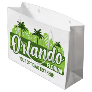 Custom Text Orlando Florida Large Gift Bag