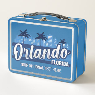 Custom Text Orlando Florida Metal Lunch Box