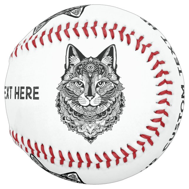 Custom Text Ornamental Cats Softball (Front Right)