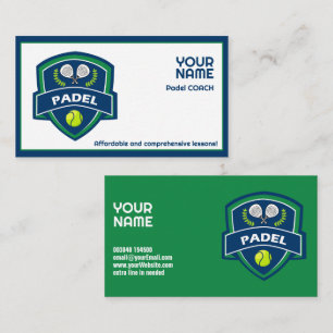 🎾Custom text,  Padel Coach Business Card