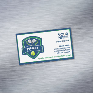 🎾Custom text, Padel Coach Magnetic Business Card