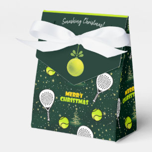 🎾🎄Custom text, Padel Festive Rally Favour Box