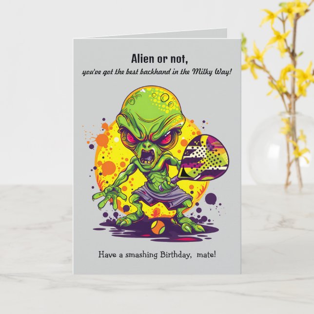 Custom text, Padel  Milky Way Match Point Card (Yellow Flower)