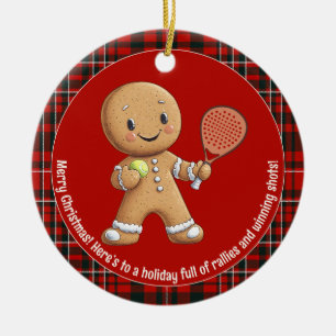 🎾🎄Custom text, Padel Powered Christmas Ceramic Ornament