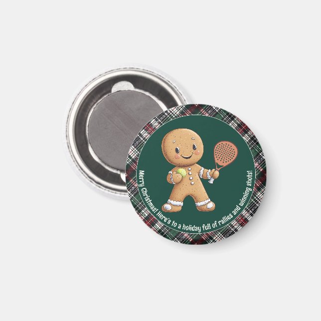 🎾🎄Custom text,  Padel Powered Christmas Magnet (Front/Back)