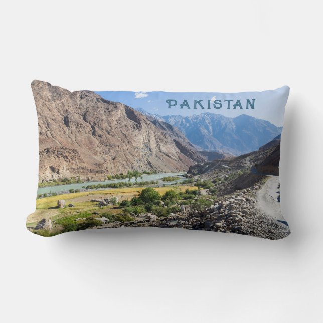 Custom Text Pakistan Lumbar Cushion (Front)