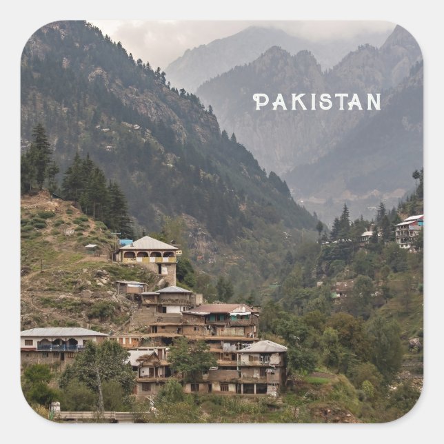 Custom Text Pakistan Square Sticker (Front)