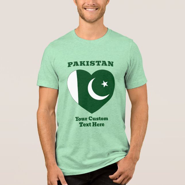 Custom Text Pakistan Tri-Blend Shirt (Front)