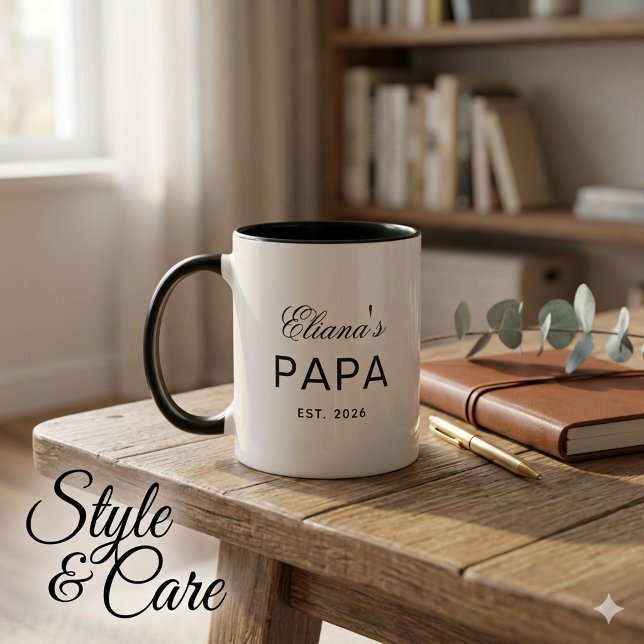 Custom Text Papa Combo Mug Gift Personalised Desig (Custom Text Papa Combo Mug Gift Personalized Design)