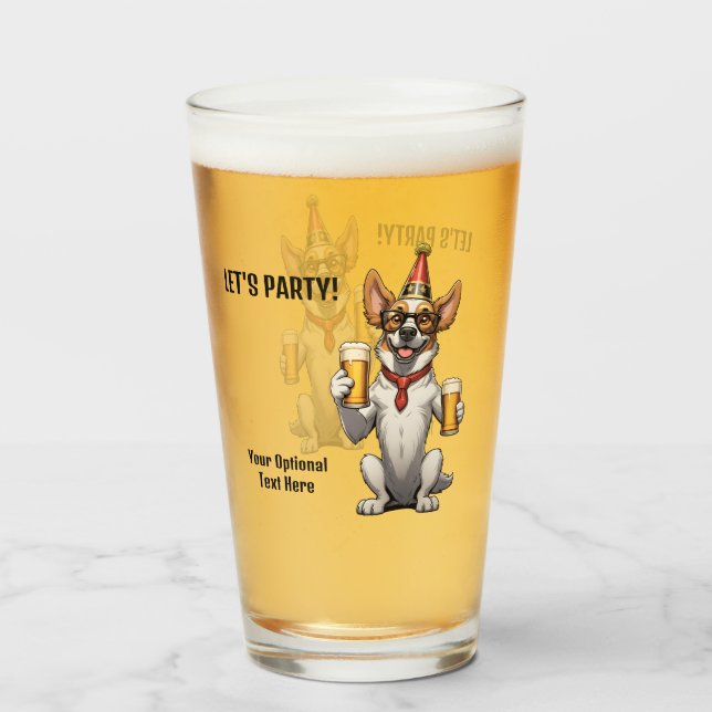 Custom Text Party Animal Glass (Back Filled)