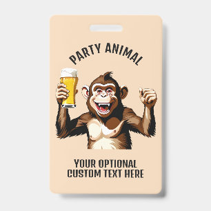 Custom Text Party Animal ID Badge