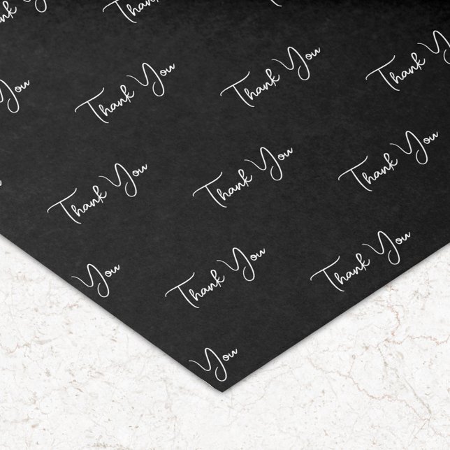Custom Text Pattern Thank You Black Tissue Paper (Creator Uploaded)