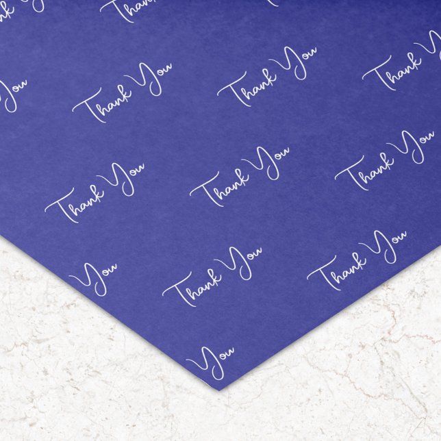 Custom Text Pattern Thank You Blue Tissue Paper (Creator Uploaded)