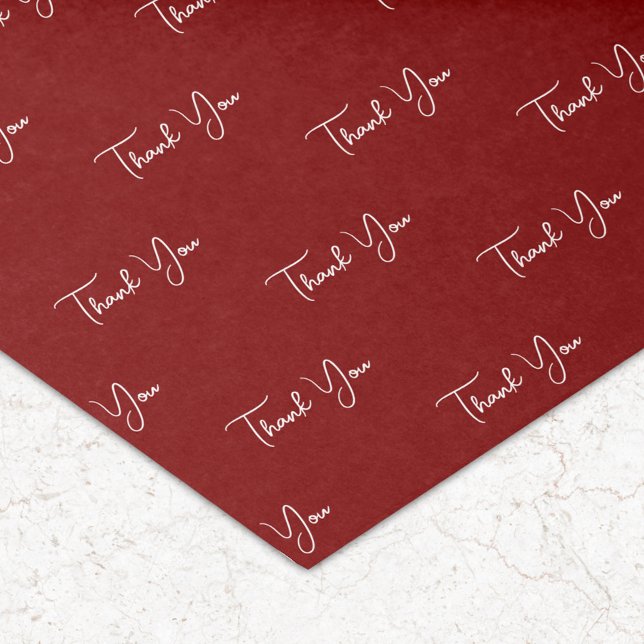 Custom Text Pattern Thank You Red Tissue Paper (Creator Uploaded)