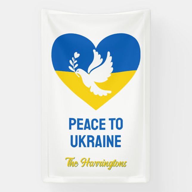 Custom Text Peace to Ukraine Banner (Vertical)