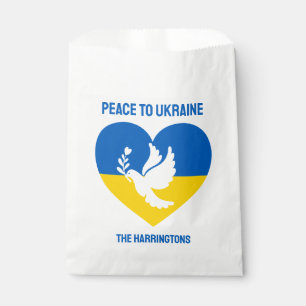 Custom Text Peace to Ukraine Favour Bag