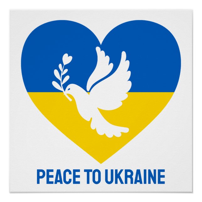 Custom Text Peace to Ukraine Poster (Front)