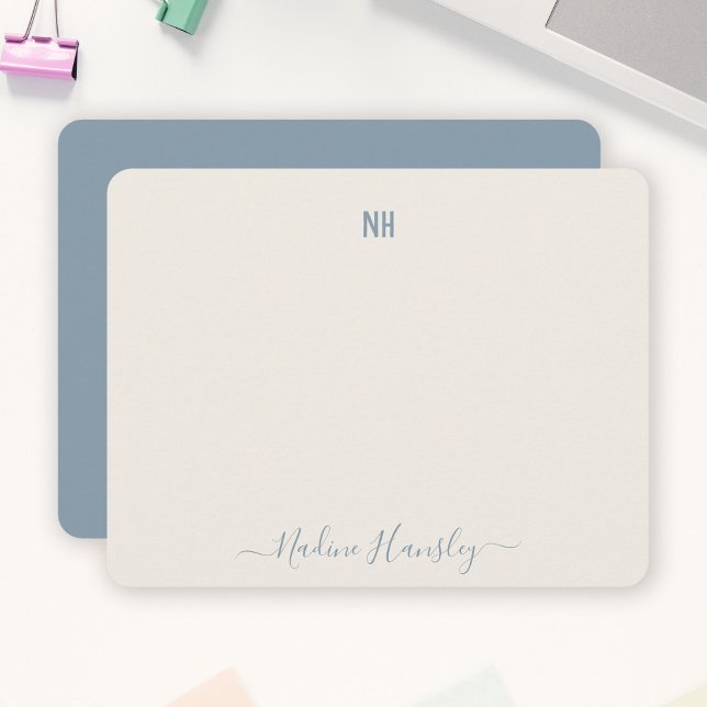 CUSTOM TEXT Personal Monogram Modern Script Card (Creator Uploaded)