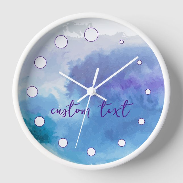 Custom Text Personalised Clock With Dots (Front)