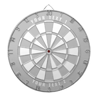 Custom Text Personalised Grayscale Grey & White Dartboard
