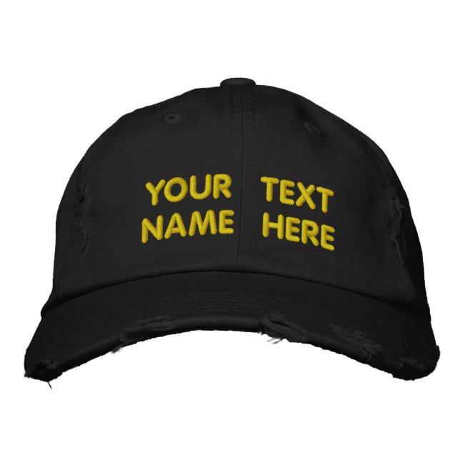 Custom Text Personalised Hat Your Embroidered Cap (Front)