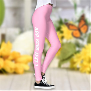 Custom Text Personalised Pink Gym Leggings