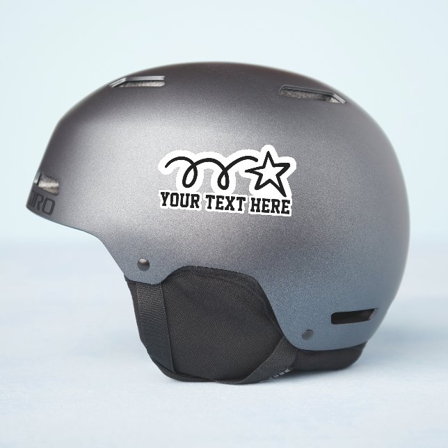 Custom text personalised shooting star vinyl (Helmet Side)