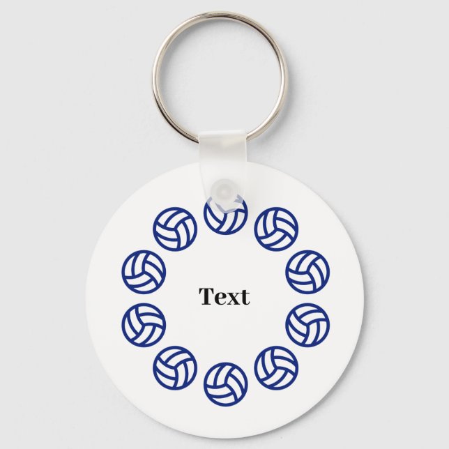 Custom Text Personalised Volleyball Key Ring (Front)