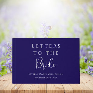 Custom Text Personalized Letters to the Bride Navy Guest Book