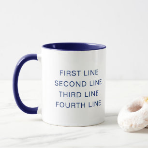 Custom Text Personalized Navy 11 oz Combo Mug