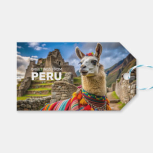Custom Text Peru Llama Gift Tags
