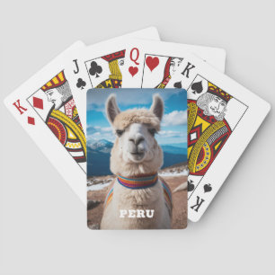Custom Text Peru Llama Playing Cards