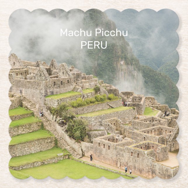 Custom Text Peru Machu Picchu Paper Coaster (Front)