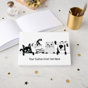 Custom Text Pets Illustration Guest Book