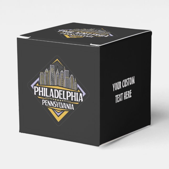 Custom Text Philadelphia Pennsylvania Favour Box (Front Side)