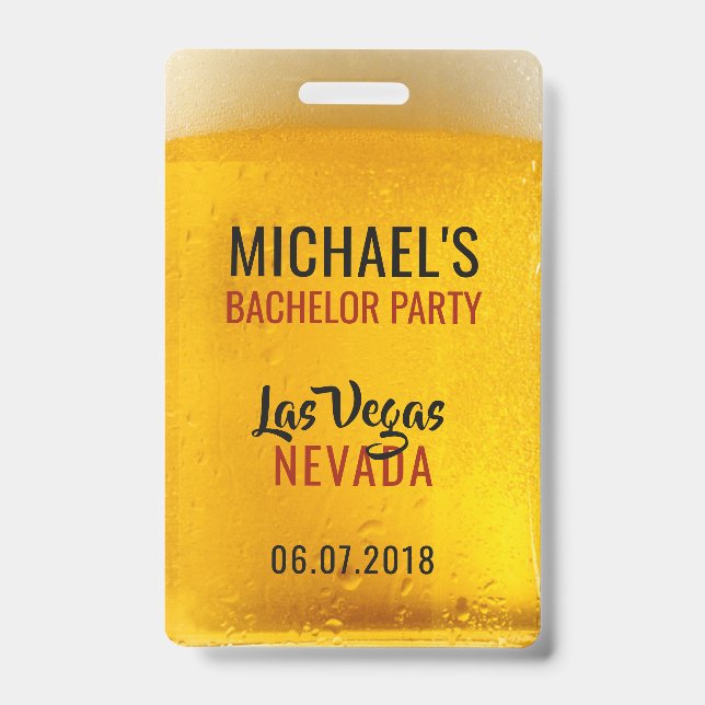 Custom Text & Photo BEER badges ID Badge (Front)