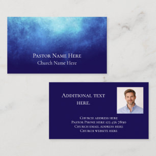 Custom Text & Photo Christian Church Pastor Business Card