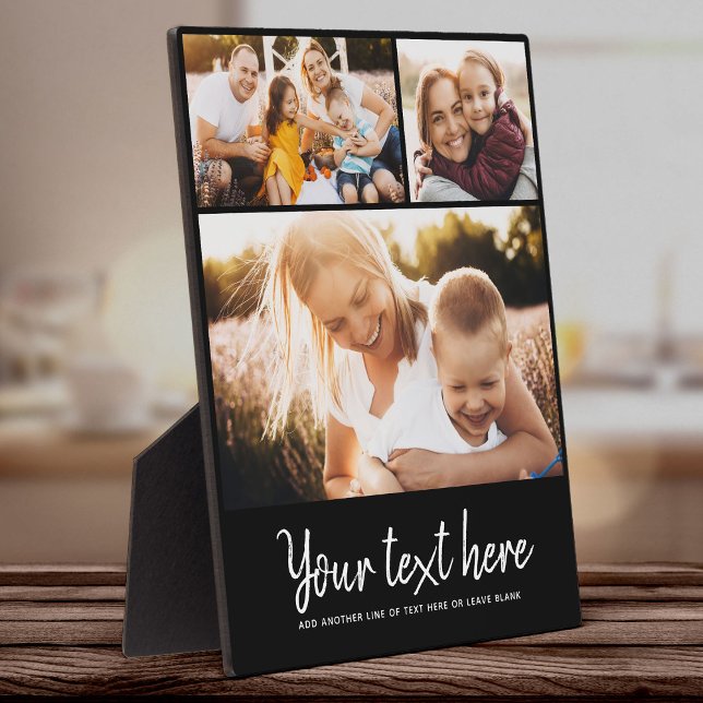 Custom Text Photo Collage Modern Family Keepsake Plaque (Creator Uploaded)