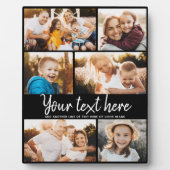 Custom Text Photo Collage Modern Family Keepsake Plaque (Front)